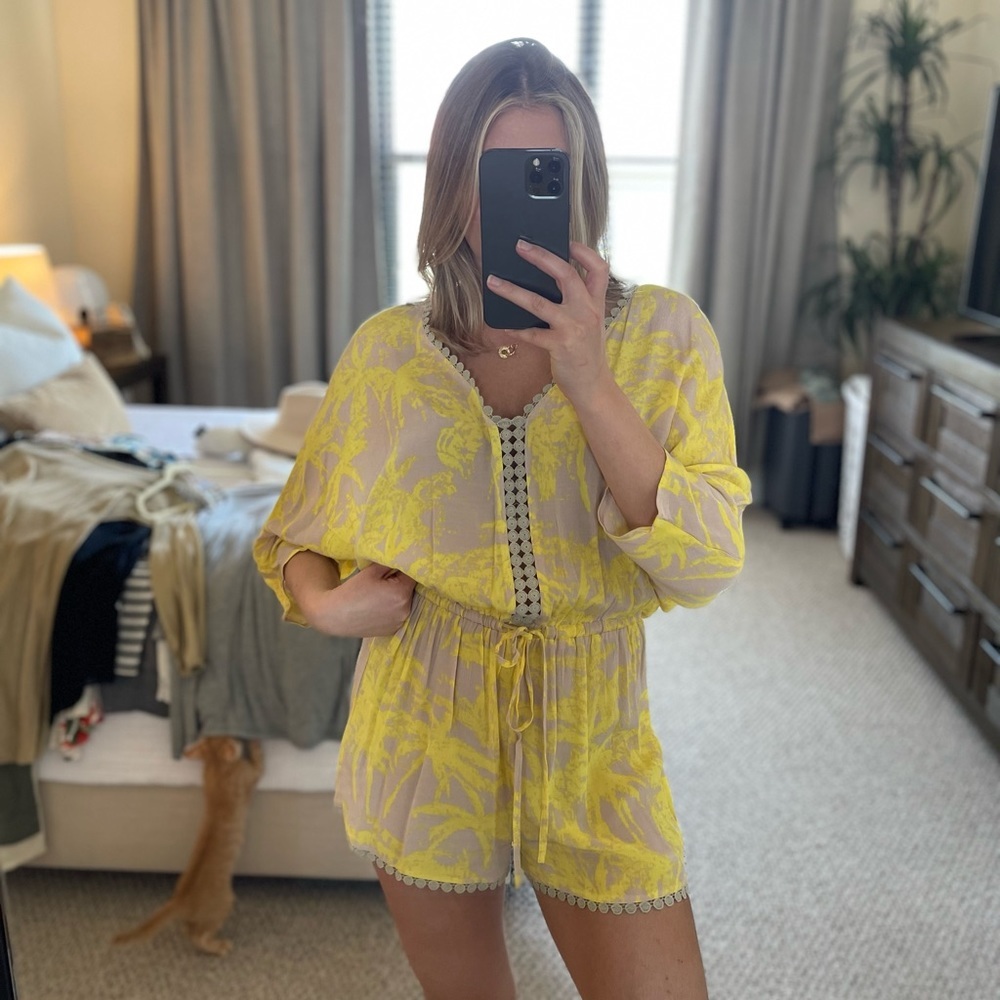 Yellow detailed romper